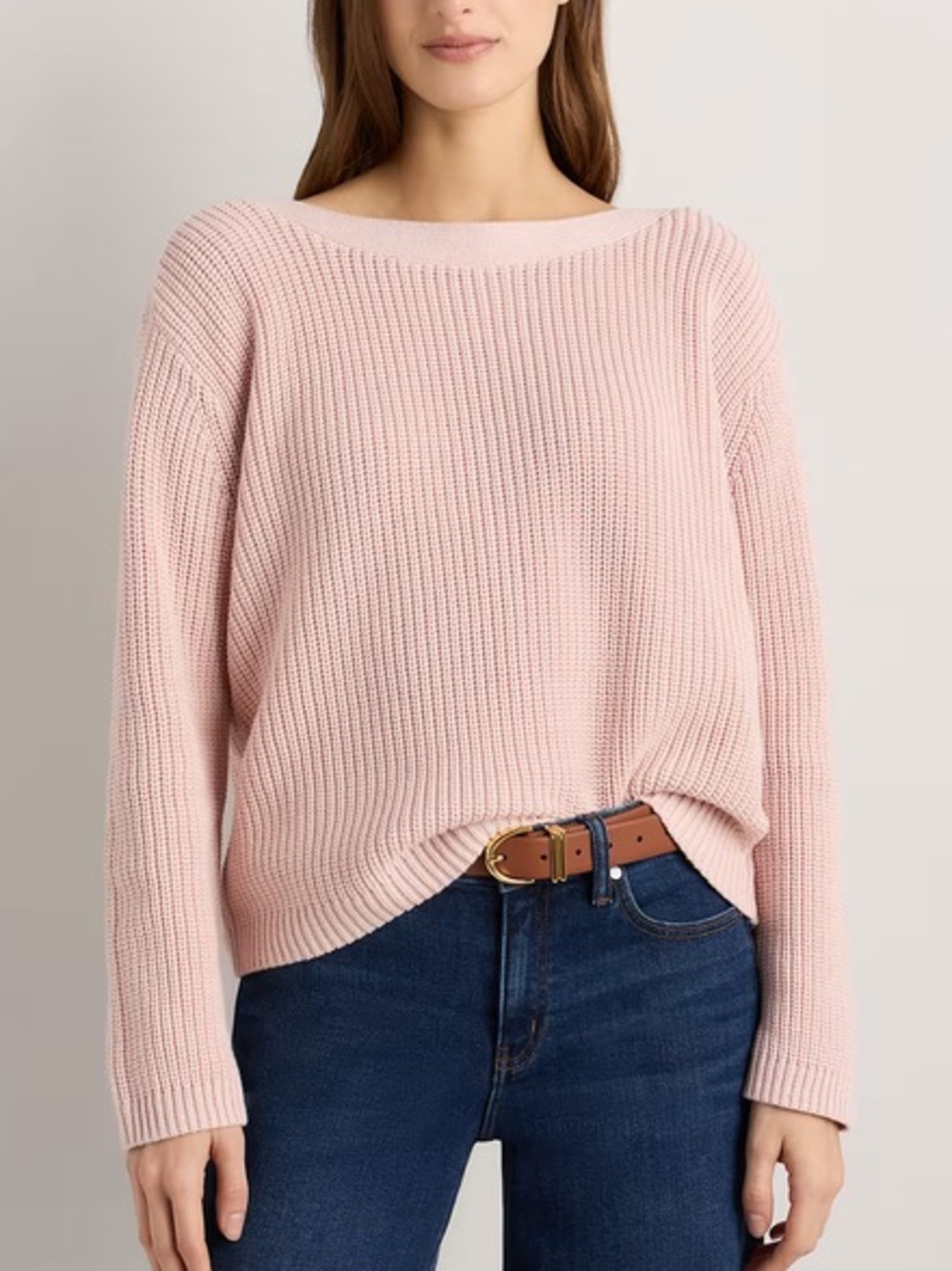 Quince 100% Organic Cotton Fisherman Boatneck Sweater size Small